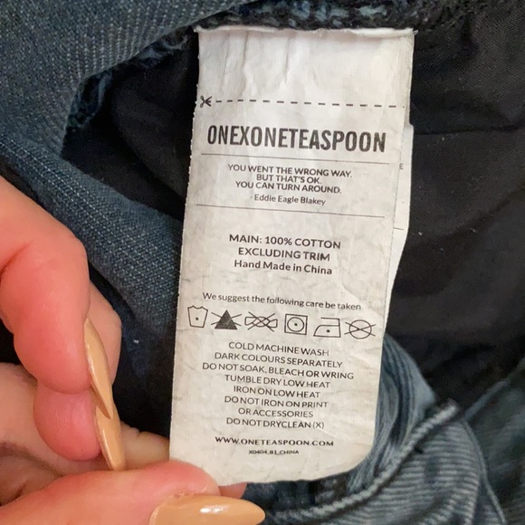 One Teaspoon jean shorts black size 24 - Picture 6 of 7